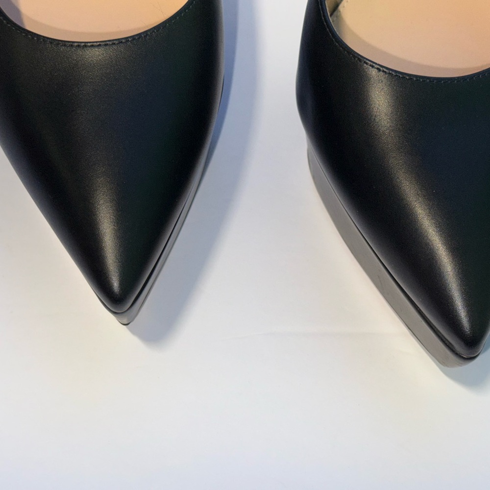 NWOT Gianvito Rossi Black Leather Dasha Platform Slingback Heels 41 - Picture 5 of 10